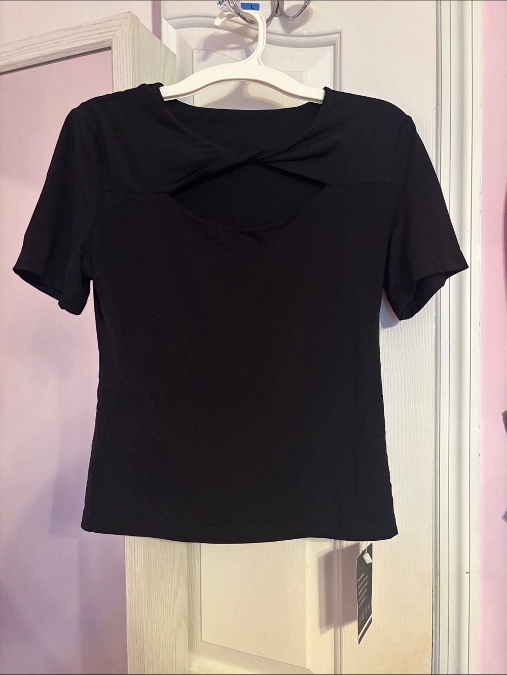 NWT Micoson Twist-Detail Short Sleeve Top- Size M